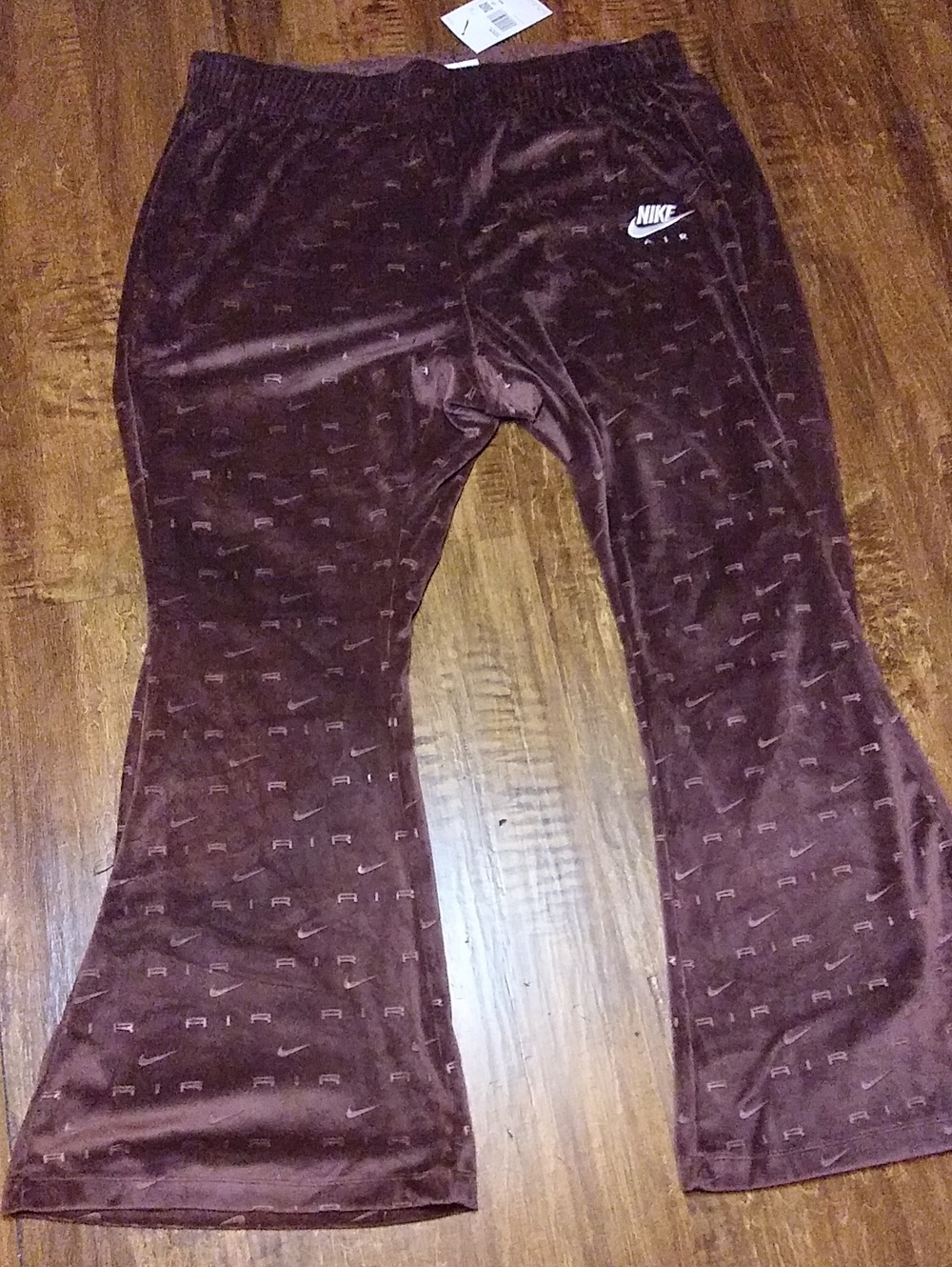 Nike Burgundy Velour Bottoms with Swoosh